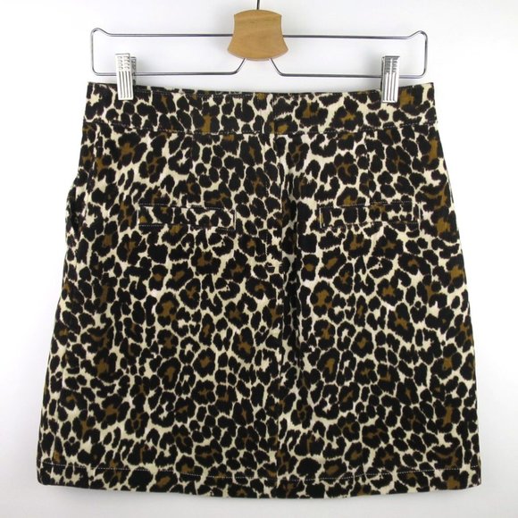 J.Crew Leopard Corduroy Buckle Mini Skirt NWOT - Picture 7 of 13